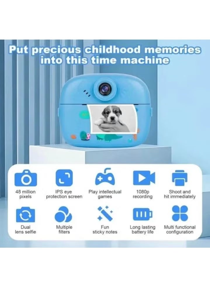 Instant Print Digital Camera for Kids – Zero Ink Thermal Printer with Dual Lens, Portable Selfie Toy Camera for Boys and Girls, Pink Panda Edition - Image 4